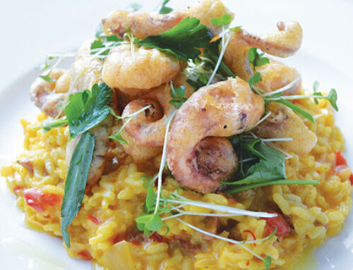 Saffron Risotto with Baby Squid and Fennel